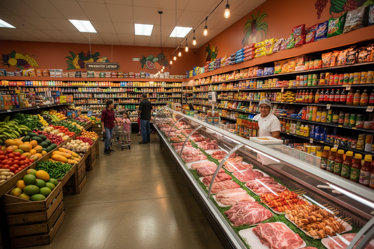 Tienda hispana con carnicería y productos frescos